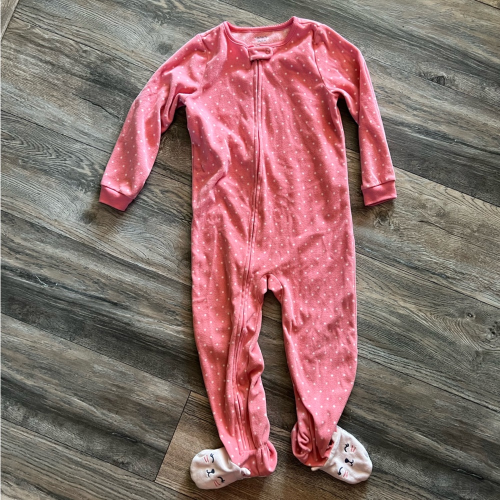 Carter's girls fleece footie pajamas- size 5T